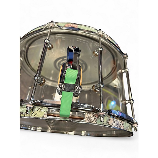 Used SJC 14in 8x14 Custom Snare Drum Acrylic/Grandma’s Floral Drum