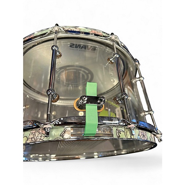 Used SJC 14in 8x14 Custom Snare Drum Acrylic/Grandma’s Floral Drum