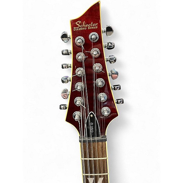 Used Schecter Guitar Research CSH12 Trans Red Hollow Body Electric Guitar