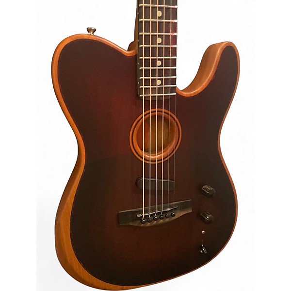 Used 2023 Fender American Acoustasonic Telecaster BOURBON BURST Acoustic Electric Guitar