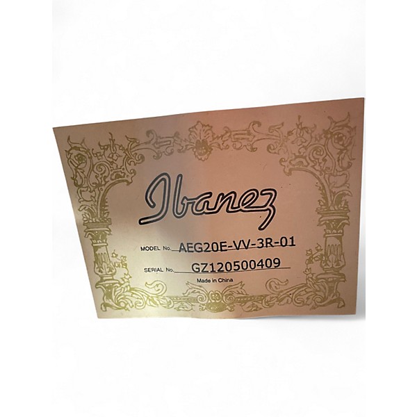 Used Ibanez AEG20E Tobacco Sunburst Acoustic Electric Guitar