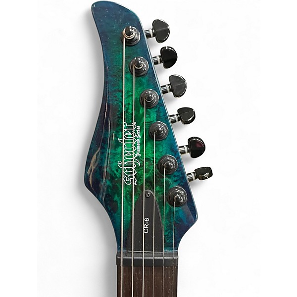 Used Schecter Guitar Research CR6 AQUABURST Solid Body Electric Guitar