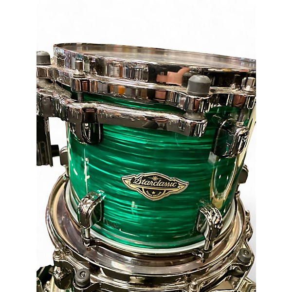 Used TAMA 4 Piece Starclassic Walnut Birch Limited Edition Jade Silk With Black Nickel Hardware Drum Kit