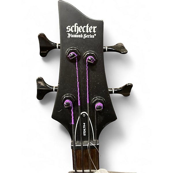 Used Schecter Guitar Research Stiletto Stealth-4 Satin Black Electric Bass Guitar