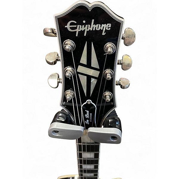 Used Epiphone Les Paul Custom Silverburst Solid Body Electric Guitar