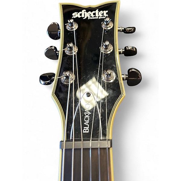 Used Schecter Guitar Research Blackjack Solo 6 Black Solid Body Electric Guitar