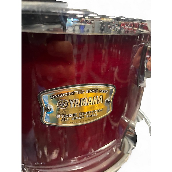 Used Yamaha 5 Piece Stage Custom Candy Apple Red Drum Kit