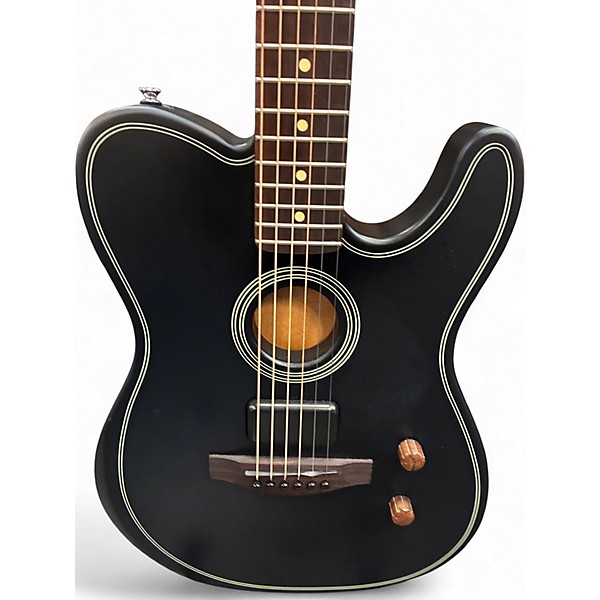 Used Fender ACOUSTASONIC STANDARD TELECASTER Flat Black Acoustic Electric Guitar