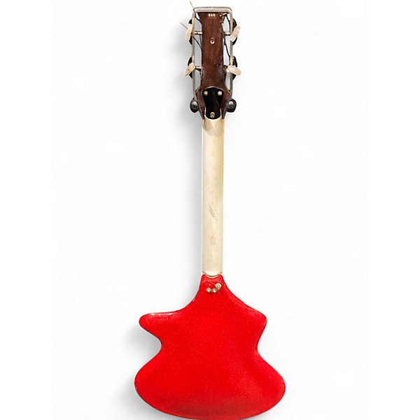 Vintage 1960s Wandre Spatial Fiesta Red Sparkle Electric Bass Guitar