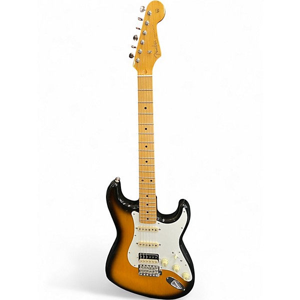 Used Fender JV MOD 1950s STRATOCASTER 2 Tone Sunburst Solid Body Electric Guitar