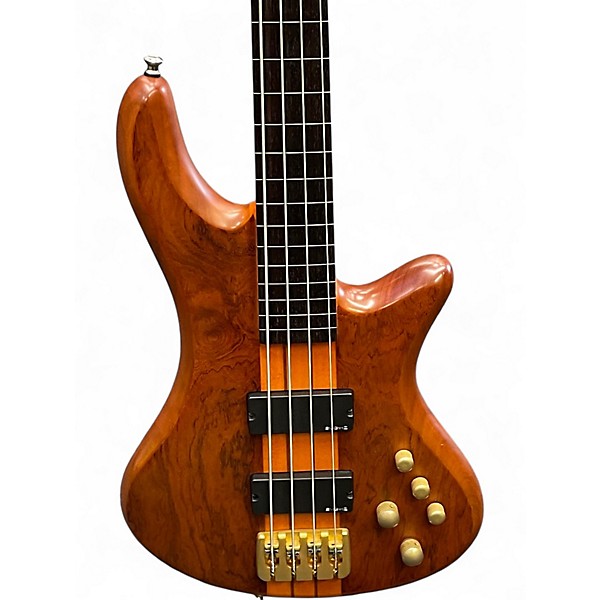 Used Schecter Guitar Research Stiletto Studio 4 String Fretless Satin Honey Electric Bass Guitar