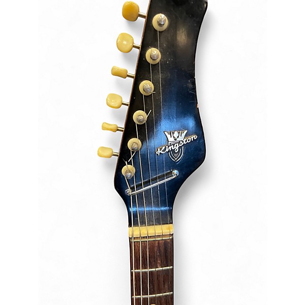 Used 1960s Kingston Double Cut red burst Solid Body Electric Guitar