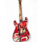 Used EVH Striped Series Frankie Red with Black and White Stripes Relic Solid Body Electric Guitar