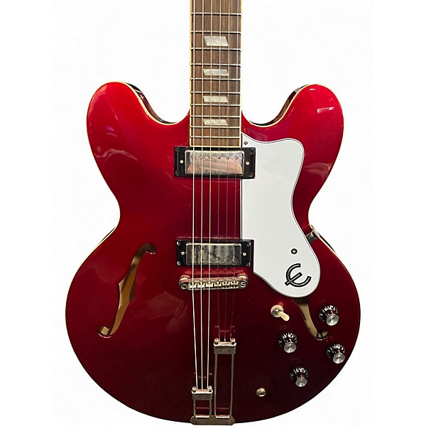 Used 2022 Epiphone Riviera Candy Apple Red Hollow Body Electric Guitar