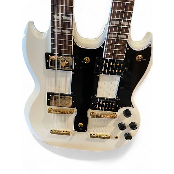 Used Epiphone SG DOUBLE NECK  WHITE Solid Body Electric Guitar
