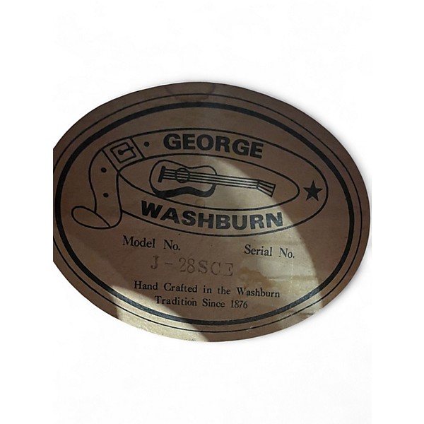 Vintage 1990s Washburn J-28 SCE Natural Acoustic Guitar