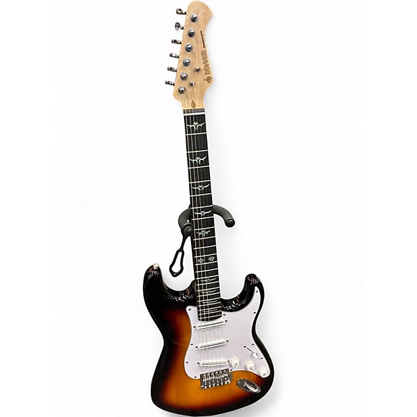 Used Donner STANDARD STRATOCASTER 2 Tone Sunburst Solid Body Electric Guitar