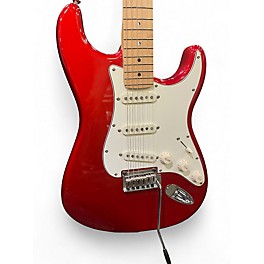Used Squier Standard Stratocaster Candy Apple Red Metallic Solid Body Electric Guitar
