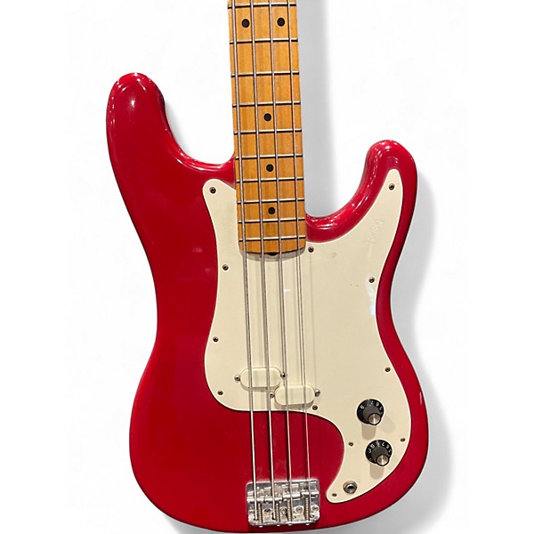 Used Fender Bullet Bass Deluxe Red Electric Bass Guitar