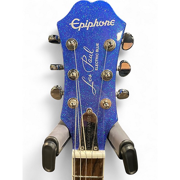 Used Epiphone Tommy Thayer Les Paul Standard Blue Sparkle Solid Body Electric Guitar