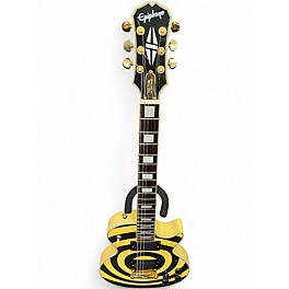 Used Epiphone Zakk Wylde Signature Les Paul Black and Yellow Solid Body Electric Guitar