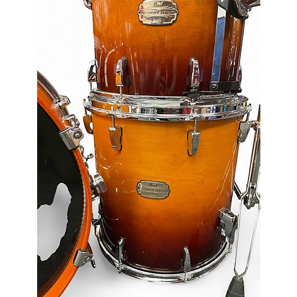 Used Pearl 5 Piece Session Custom 2 Tone Sunburst Drum Kit