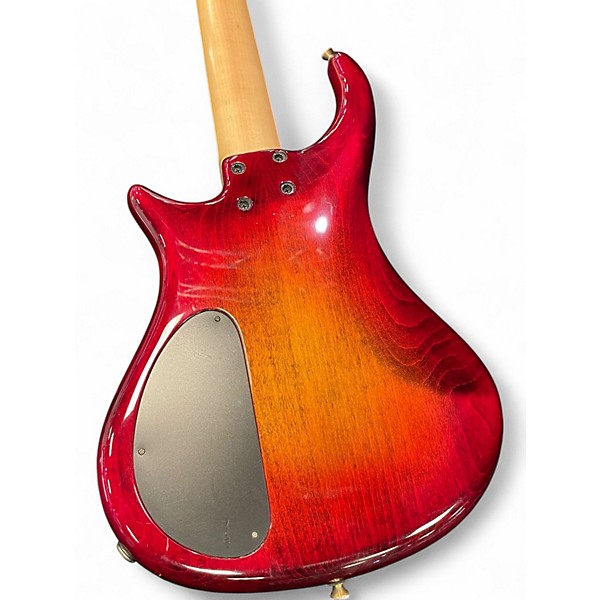 Used Pedulla THUNDERBOLT 5 FRETLESS RED FLAME Electric Bass Guitar