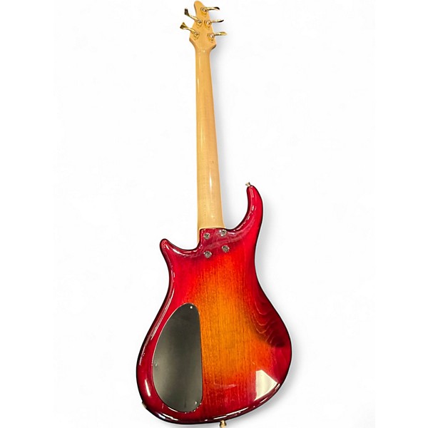 Used Pedulla THUNDERBOLT 5 FRETLESS RED FLAME Electric Bass Guitar