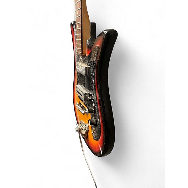 Vintage 1960s Teisco ET-200 Del Reh 3 Tone Sunburst Solid Body Electric Guitar