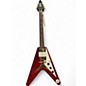 Used 2017 Gibson 1959 Reissue Flying V transparent red Solid Body Electric Guitar thumbnail