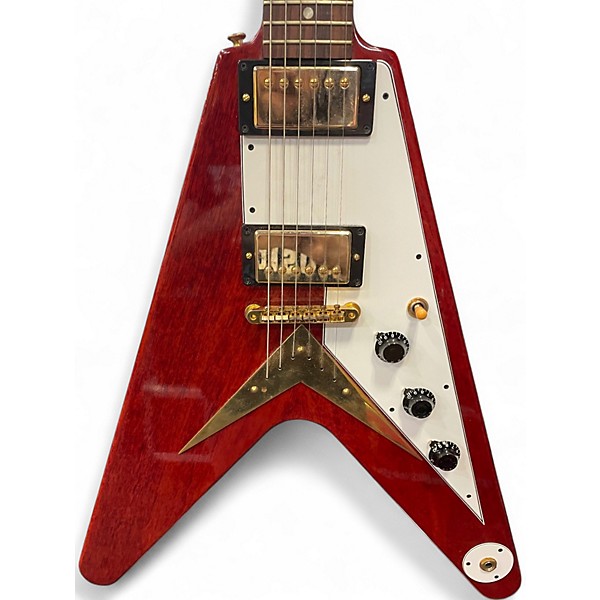 Used 2017 Gibson 1959 Reissue Flying V transparent red Solid Body Electric Guitar