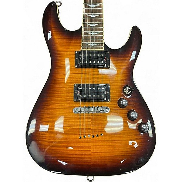 Used Schecter Guitar Research C1 Plus FLAMED MAPLE TOP Solid Body Electric Guitar