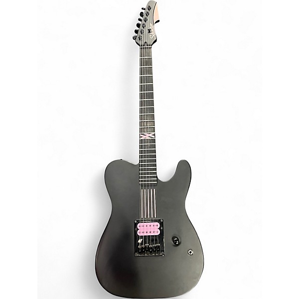 Used Schecter Guitar Research mgk black and pink Solid Body Electric Guitar