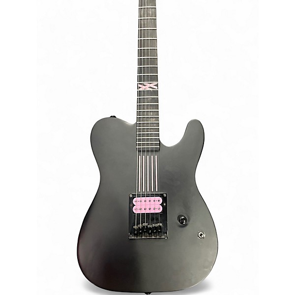 Used Schecter Guitar Research mgk black and pink Solid Body Electric Guitar