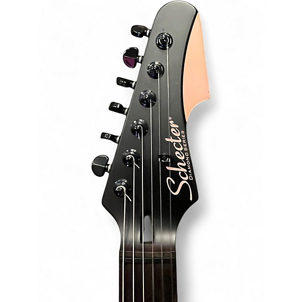 Used Schecter Guitar Research mgk black and pink Solid Body Electric Guitar