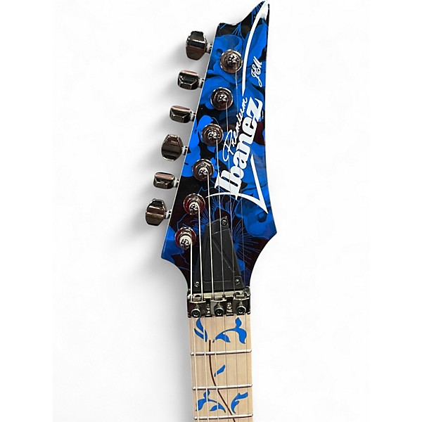 Used Ibanez JEM77P Steve Vai Signature Blue Floral Pattern Solid Body Electric Guitar