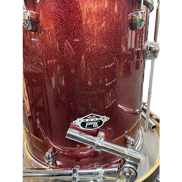 Used Pearl 5 Piece Export red sparkle Drum Kit
