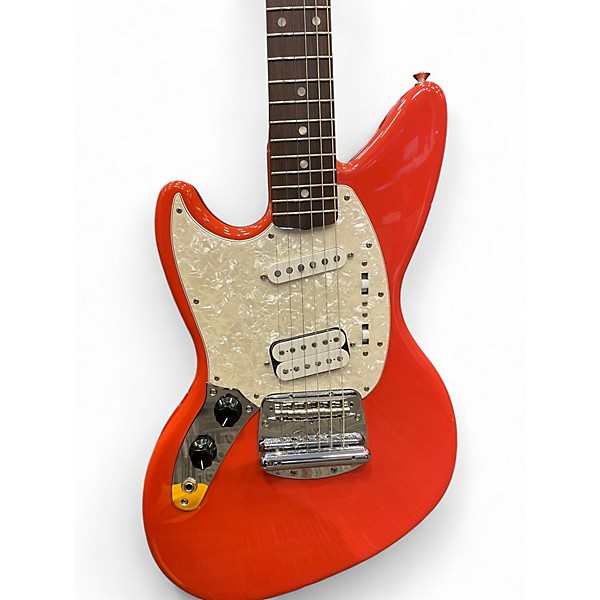 Used Fender Jagstang Left Handed Fiesta Red Electric Guitar