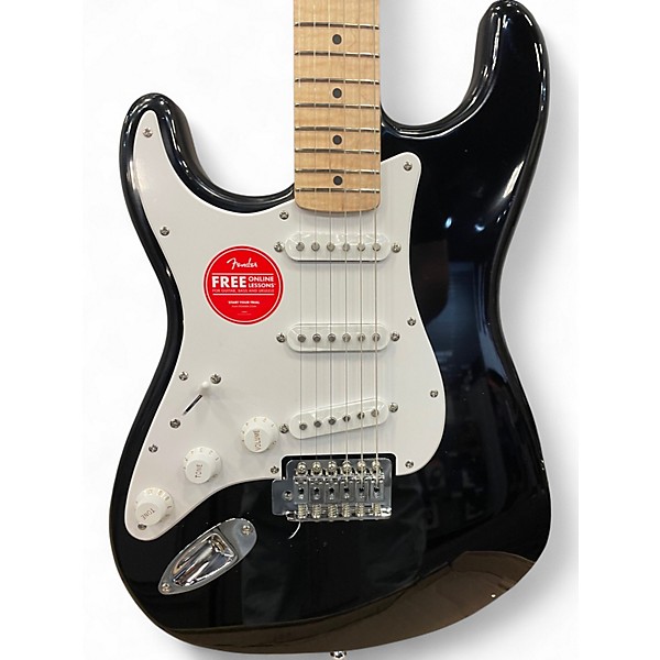 Used Squier SONIC STRAT Black Solid Body Electric Guitar