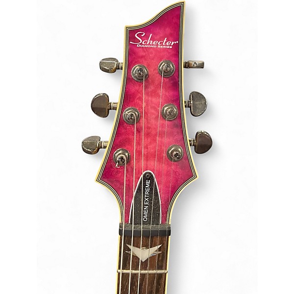Used Schecter Guitar Research Omen Extreme 6 MAGENTA BURST Solid Body Electric Guitar