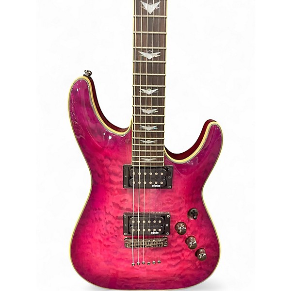 Used Schecter Guitar Research Omen Extreme 6 MAGENTA BURST Solid Body Electric Guitar