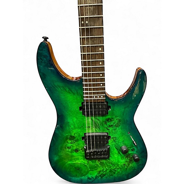 Used 2023 Schecter Guitar Research CR-6 Ocean Blue Burst Solid Body Electric Guitar