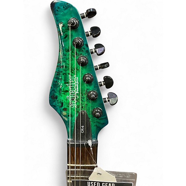 Used 2023 Schecter Guitar Research CR-6 Ocean Blue Burst Solid Body Electric Guitar