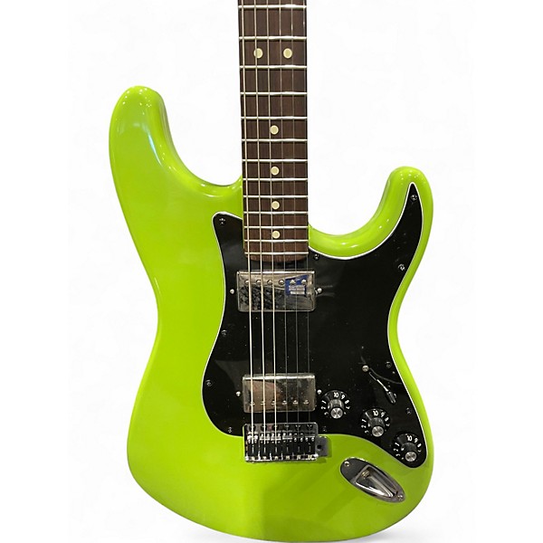 Used 2011 Fender Blacktop Stratocaster lime green Solid Body Electric Guitar