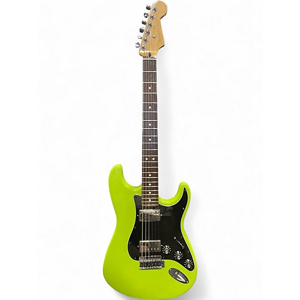 Used 2011 Fender Blacktop Stratocaster lime green Solid Body Electric Guitar