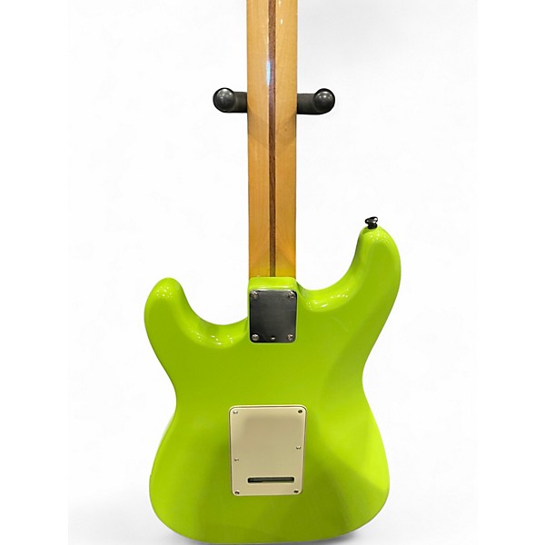 Used 2011 Fender Blacktop Stratocaster lime green Solid Body Electric Guitar