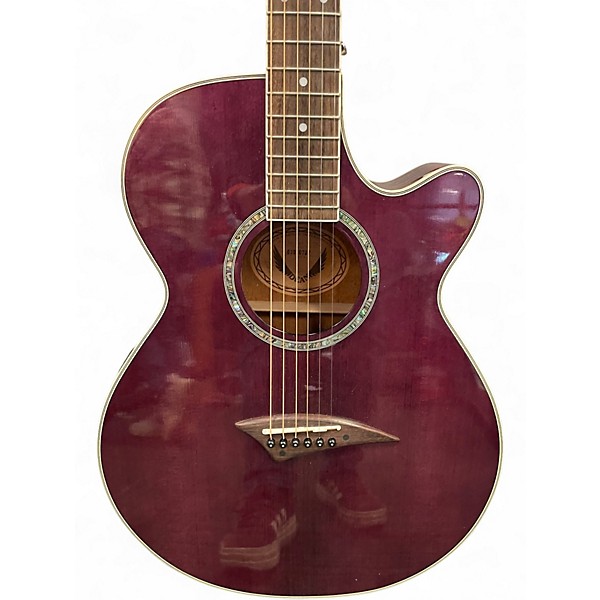 Used Dean Performer E Trans Purple Acoustic Electric Guitar