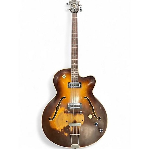 Vintage 1960s Hofner 505/5 Sunburst Electric Bass Guitar