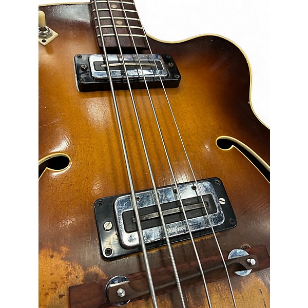 Vintage 1960s Hofner 505/5 Sunburst Electric Bass Guitar