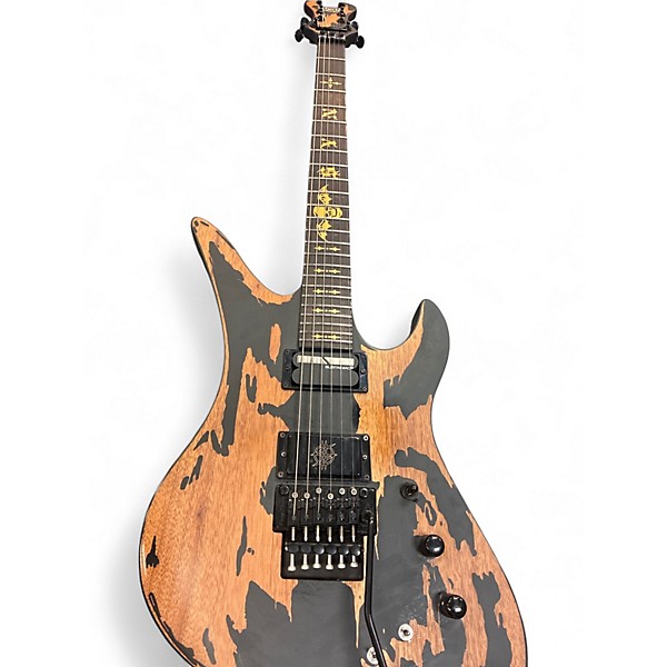 Used Schecter Guitar Research Synyster Gates Signature Custom S Distressed Satin Black Solid Body Electric Guitar